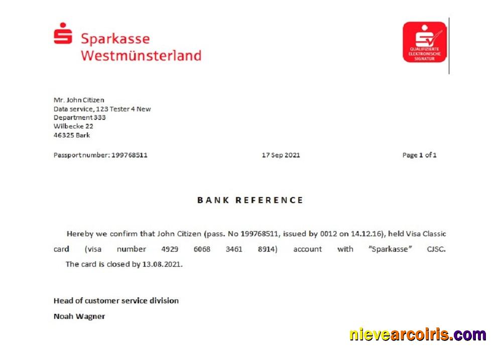 Germany Sparkasse closure reference